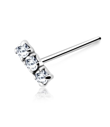 Tri Stone Straight Nose Stud NSKA-831